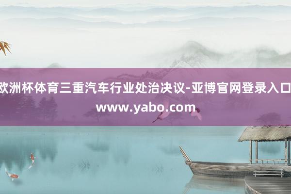 欧洲杯体育三重汽车行业处治决议-亚博官网登录入口 www.yabo.com