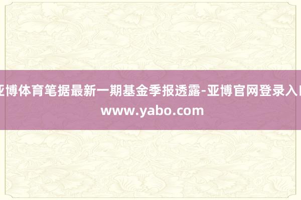 亚博体育笔据最新一期基金季报透露-亚博官网登录入口 www.yabo.com