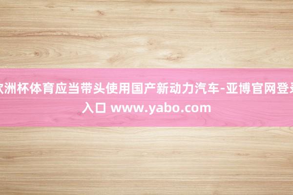 欧洲杯体育应当带头使用国产新动力汽车-亚博官网登录入口 www.yabo.com