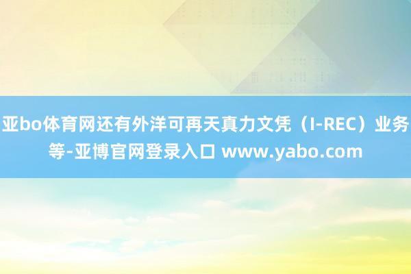 亚bo体育网还有外洋可再天真力文凭（I-REC）业务等-亚博官网登录入口 www.yabo.com