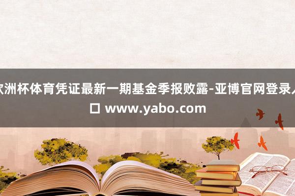 欧洲杯体育凭证最新一期基金季报败露-亚博官网登录入口 www.yabo.com