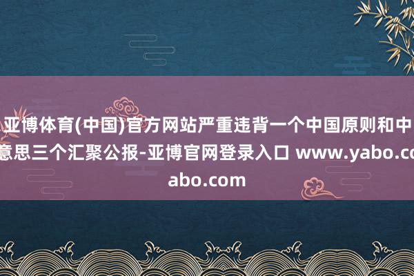 亚博体育(中国)官方网站严重违背一个中国原则和中好意思三个汇聚公报-亚博官网登录入口 www.yabo.com