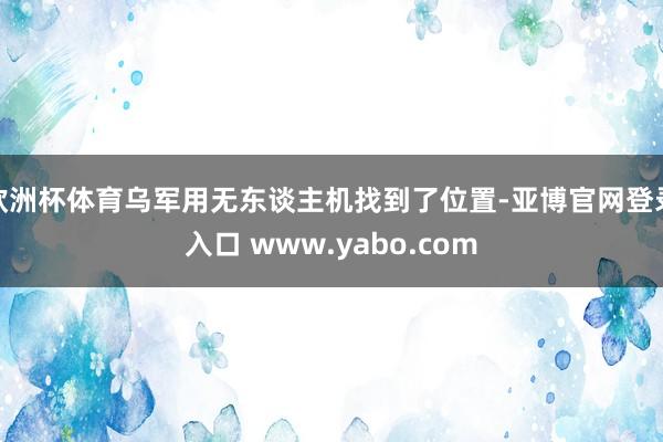 欧洲杯体育乌军用无东谈主机找到了位置-亚博官网登录入口 www.yabo.com