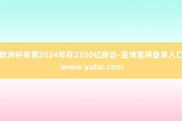 欧洲杯体育2024年在2300亿傍边-亚博官网登录入口 www.yabo.com